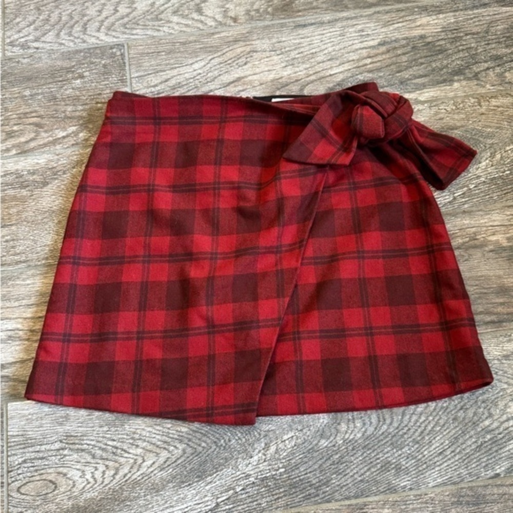 Wilfred plaid Wrap Mini Skirt size small